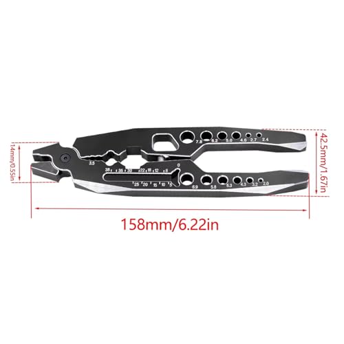 Metal Multi-function Shock-absorbing Tool Pliers For 1/10 1/8 RC Crawler Car Ball Nose Pliers Suspension Lever Tool RC Car Accessories(Black) - color: Black