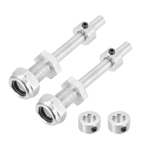 MECCANIXITY 5/16 Inch Diameter x 2.2 Inch Length 2 Set Landing Gear Axle Shaft Drive Axle with Nuts for RC Airplane - size: 5/16x2.2 Inch
