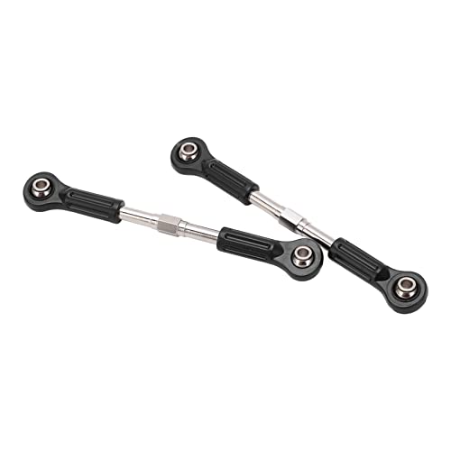 Generic Metal Steering Tie Rod, 2pcs Alloy Ball Head Linkage Pull Rod for 1/8 1/10 RC Cars Trucks SUV, with Enhanced Durability and Flexible Steering