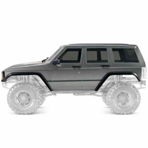 6.10in Wheelbase ABS Hardtop Cherokee Body for TRX4M Bronco Defender Chassis, 1/18 RC Crawler Body Shell with Front & Rear Bumpers (Silver Grey) - color: Silver Grey