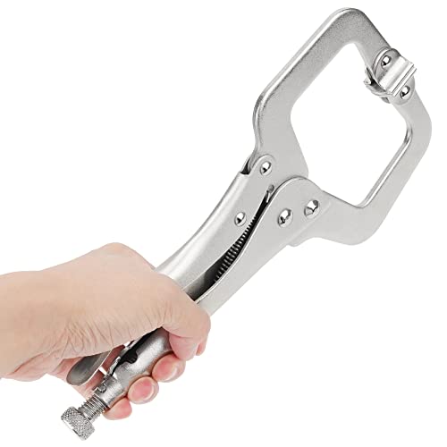 JOIKIT 6PCS 11 Inch C-Clamp Locking Pliers, Welding Pliers, Vise Grip C-Clamp with Swivel Pads for Carpentry, Welding, Electrical Equipment - size: 11 Inch 6 PCS