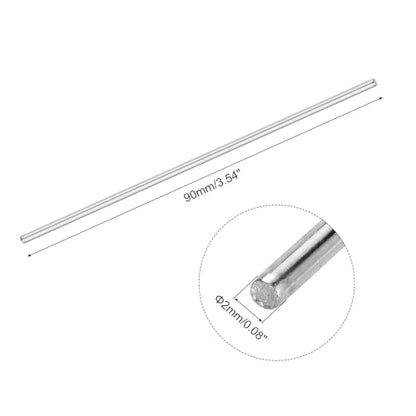 MECCANIXITY 40pcs 2mmx90mm Toys Shaft Round Rod Axles Drive Shaft for DIY RC Car Truck Boat Helicopter Model Part, Silver - size: 2mmx90mm