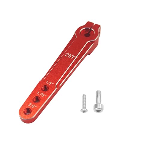 2Pcs Aluminum 1.75inch 25T Servo Arm Horn Long Steering Servo Arms Compatible Futaba Savox Xcore HL HSP HD Power Rc Servos for RC Airplanes RC Plane Crawler Car