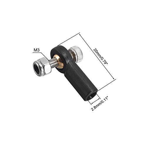 uxcell 10 PCS M3 3.0xL20mm Lever Steering Linkage Tie Rod End Ball Head End for RC Helicopter