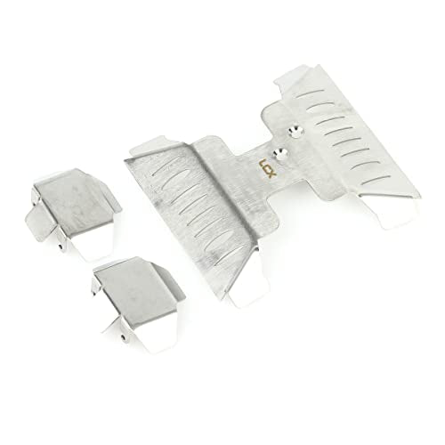 LCX Racing 1/10th RC Crawler Car Stainless Steel Guard Board, Skid Plate Armor & Axle Guard, Protector Skid Plate Axle Guard Set for Axial Capra UTB10, Upgrades Parts Accessories