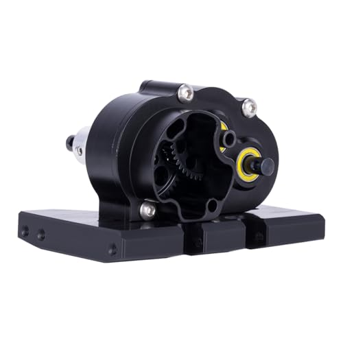 Aluminum Lightweight Gearbox OD-3 Overdrive Transmission for 1/10 RC Crawler Car Axial SCX10 II VS4-10 LCG Chassis Straight Axle (Black) - color: Black