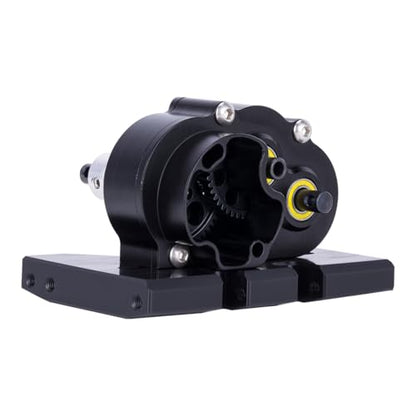 Aluminum Lightweight Gearbox OD-3 Overdrive Transmission for 1/10 RC Crawler Car Axial SCX10 II VS4-10 LCG Chassis Straight Axle (Black) - color: Black