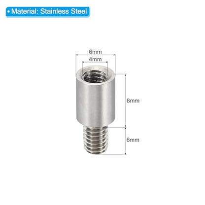 PATIKIL 24pcs M4 Standoffs, M4 8+6mm Spacer Standoffs Steel Threaded Standoffs Screws Kit 4mm ID 6mm OD Metric Male Female Thread Adapters for Circuit Board PCB RC Drones Motherboard - size: 8+6mm L