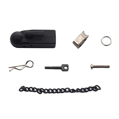 ShareGoo Metal Hitch Trailer Hook Ball Buckle Simulation Link Component Compatible with Traxxas TRX-4 90046 90047 SCX10 1/10 RC Crawler Car,Black