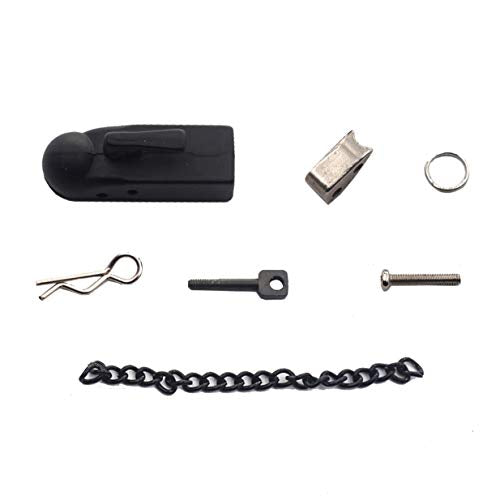 ShareGoo Metal Hitch Trailer Hook Ball Buckle Simulation Link Component Compatible with Traxxas TRX-4 90046 90047 SCX10 1/10 RC Crawler Car,Black