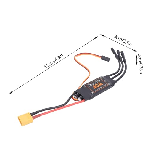VGEBY Brushless ESC, 40A RC Brushless Motor Electric Speed Controller 5V/3A BEC Output for RC Drone Airplanes Accessory Modeling Accessories 50 Amp Esc Airplane Brushless Esc