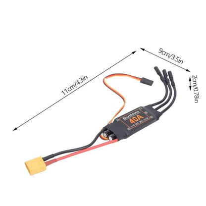 VGEBY Brushless ESC, 40A RC Brushless Motor Electric Speed Controller 5V/3A BEC Output for RC Drone Airplanes Accessory Modeling Accessories 50 Amp Esc Airplane Brushless Esc