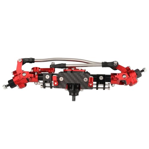 CNC Anodized Complete Front & Rear Portal Axle for 1/10 RC Crawler Car Axial SCX10 II Deadbolt 90046 90047 SCX10 90028 90027 Metal Upgrade Parts (red) - color: Red