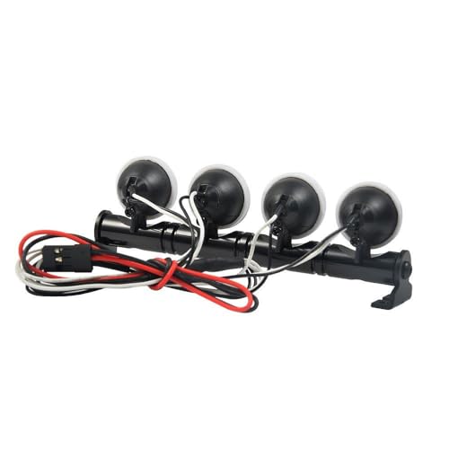 Metal Roof LED Light Bar 4 LEDs for SCX10 D90 TRX-4 1:10 RC Crawler Truck (4 LEDs)