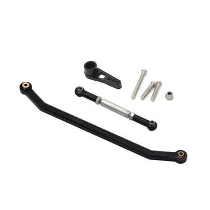 RC Links Linkage Compatible with MN128 MN86 MN86S MN86K MN86KS MNG500 1/12 RC Track Truck Upgrade Parts Metal Steering Linkage Tie Rod and Servo Arm(Black) - color: Black