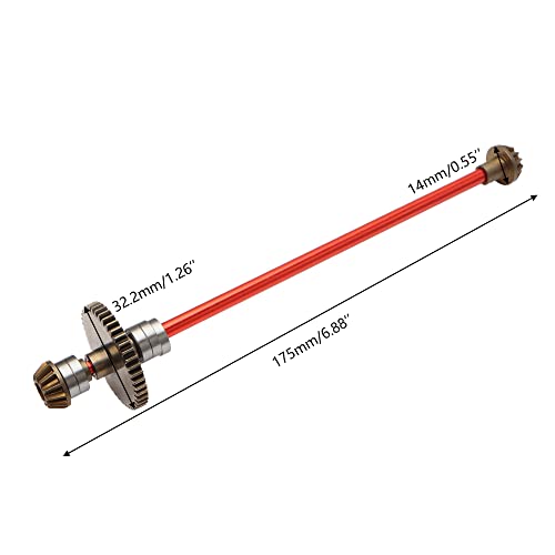 Metal Main Central Axle Drive Shaft Upgraded Replacement Spare Parts Compatible with WLtoys 1/12 Scale 124016 124017 124018 124019(Red) - color: 1:14 Main Drive Shaft