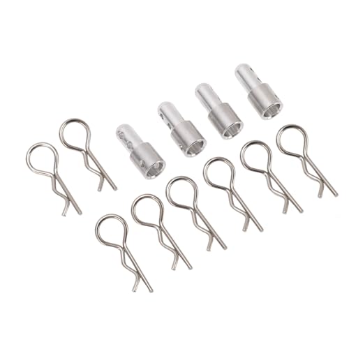 JTLB RC Body Post Mount Stable High Strength Silver Rugged RC Car Shell Column Mount for MJX 1/14 14301, 14302 RC Car, Aluminum Alloy Body Mounts with Easy Installation
