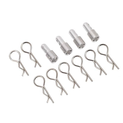 RC Body Post Mount, Adjustable Height Aluminum Alloy RC Car Shell Column, Silver Locator Holes for MJX 1/14 14301 14302 Trucks