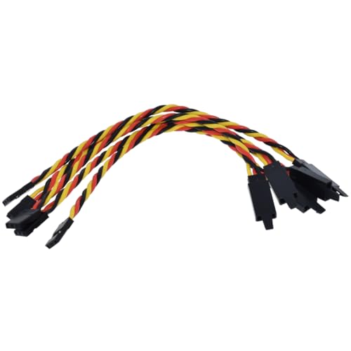 20awg Twisted Servo Extension Cable w/Safety Clip - 100 Strands for RC Vehicles, Drones, E-Bikes - 8 Lengths / 5 Wires per Pack (15CM / 6in) - style: 15CM / 6in