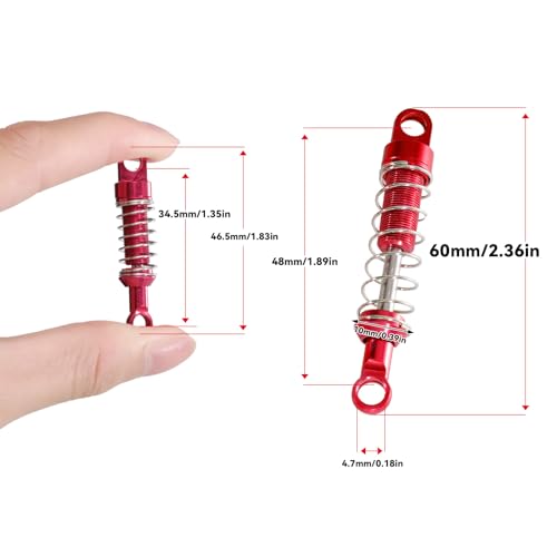 Metal Rear Axle Shock Link Rod Leaf Spring Upgrade Link Suitable for Mangniu 1/12 MN82 MN82S MN82PRO 1/12 Scale RC Climbing Car (Red) - color: Red