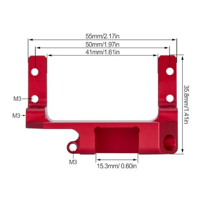 SCX10 III Servo on Axle Mount, AR45P Portal Axle 4-Link Suspension Servo Mount for 1/10 RC Crawler (Black/Silver) (Red) - color: Red