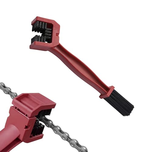 1PCS Bike or Motorcycle Chain Washer, Bicycle Cleaning Chain Double-Ended Brush, Black Durable Motor Chain Gears Cleaning Square Head Brushes, Universal Cleaning Tool (Red/1PCS) - color: Red/1PCS