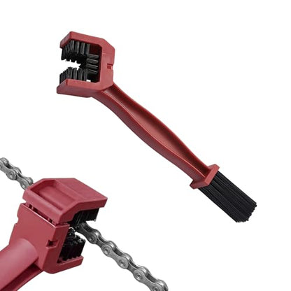 1PCS Bike or Motorcycle Chain Washer, Bicycle Cleaning Chain Double-Ended Brush, Black Durable Motor Chain Gears Cleaning Square Head Brushes, Universal Cleaning Tool (Red/1PCS) - color: Red/1PCS