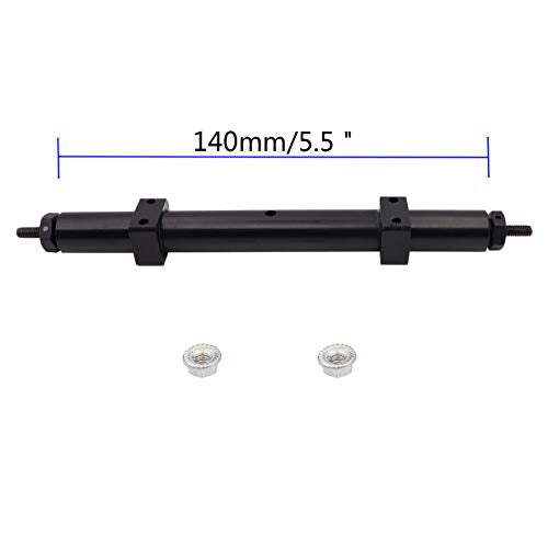 Metal Non-Powered Rear Axle Tail Axle Upgrade Accessory Fit Compatible with Tamiya 1/14 RC Tractor Trailer Rear Axle Spare Parts (Black) (140mm) - size: 140mm