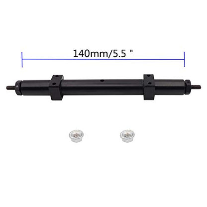Metal Non-Powered Rear Axle Tail Axle Upgrade Accessory Fit Compatible with Tamiya 1/14 RC Tractor Trailer Rear Axle Spare Parts (Black) (140mm) - size: 140mm
