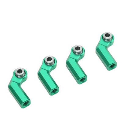 4 Set RC Link Rod End Alloy M4 Curved CW 7mm Ball Joint Head, Replacement Tie Rod End for 1/10 Scale Model Car, Compatible with Standard M4 Threaded Suspension Systems (Green) - color: Green