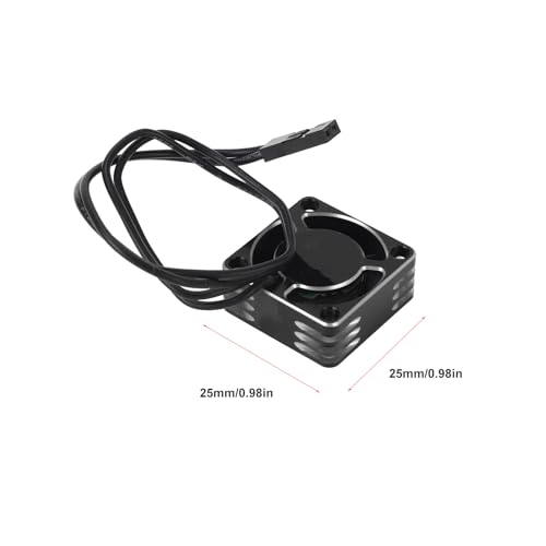 RC Car Motor Cooling Fan for Most RC Model Cars, 25x25mm Aluminum Alloy Lightweight Brushless ESC High Speed Heat Dissipation Fan (Silver)