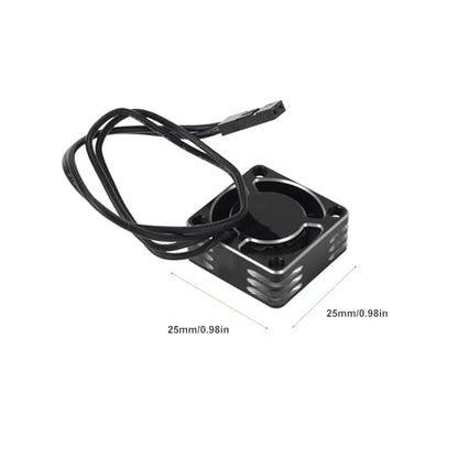 RC Car Motor Cooling Fan for Most RC Model Cars, 25x25mm Aluminum Alloy Lightweight Brushless ESC High Speed Heat Dissipation Fan (Silver)