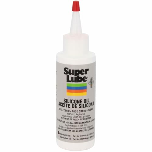 Super Lube Silicone Oil High & Low Temp CST (Clear, 4oz Bottle) | NSF Certified Food Grade & Clean | High and Low Temp Stable - size: 100 cSt - 4 oz Bottle