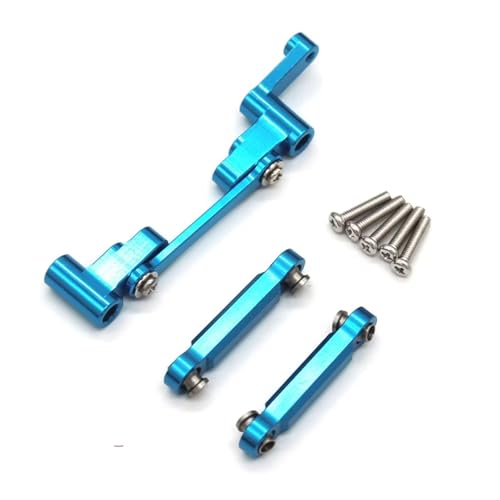 RC Car Accessories Compatible with MJX 14303 14301 14302 4WD 1/14 Remote Control Car Metal Upgrade Parts Steering Assembly Steering Rod(Blue) - color: Blue