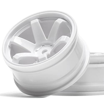 4PCS RC Car Rubber Tires and Plastic Wheels Rims Compatible with 1/10 Scale On Road Touring Racing Flat Drift Car for HSP HPI Tamiya(White) - color: White