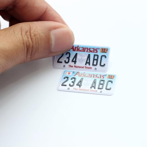 Custom US 50 States RC Car License Plate Compatible with Scale Model Car 1/8 1/10 1/12 1/14 1/16 1/18 1/24 2Pieces