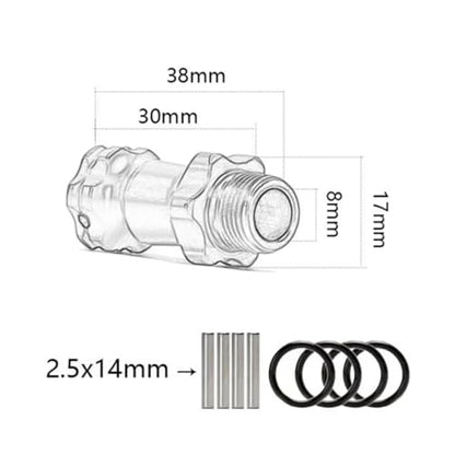 Aluminum 17mm Wheel Hub Hex 30MM Extension Adapter with Pins + O Ring for 1/8 HSP RC Hobby Car Buggy Monster Truck 2 Sets(Yellow) - color: Yellow
