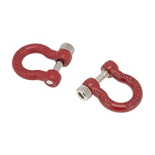 1:10 RC Tow Shackles D-Ring Trailer Buckles for 1/10 Scale RC Rock Crawler SCX10 Tamiya CC01 TRX4 D90 D110 RC Car Truck Accessories (4 PCS Red) - color: 4 Pcs Red