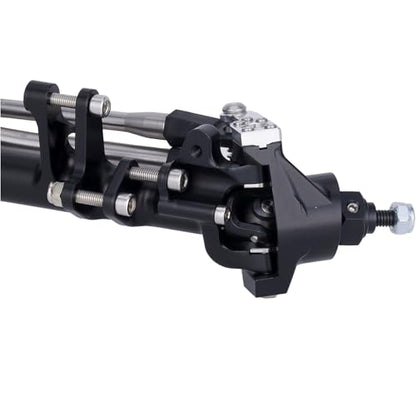 HD44 Axles, 1/10 RC Offset Straight Axles, CNC Aluminum Integrated Front & Rear Axles with High-Strength Steel Gears, for 1/10 RC Crawlers Vanquish VS4-10 & Axial SCX10 II Upgrades (Black) - color: Black
