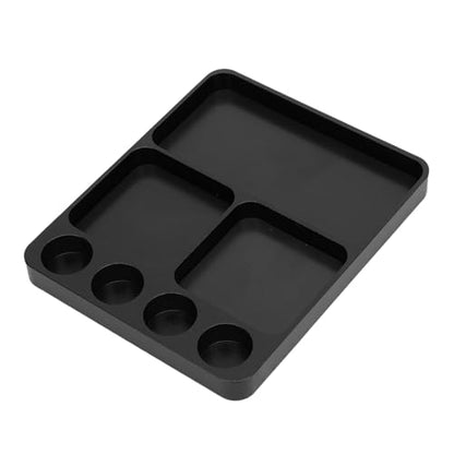 Metal RC Screw Tray, Aluminum Alloy Magnetic Screw Holder Plate for RC Model Toy Repair, with Magnetic Pad Organizer for 1/10 Car Boat Plane (Black)