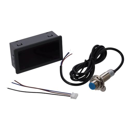 Digital LED Tachometer,Red Mini 4 Digit NPN Hall Proximity Switch Sensor Durable AC 110V-230V RPM Speed Measure Meter Lathes, Conveyor Belts