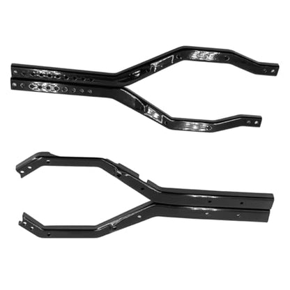 RC Upgrade Parts for Axial for Scx10 III 1/10 Upgrade Parts Rc Crawler Car Accessories Heavy Duty Wheelbase Adjustable Metal for Chassis Frame Rail Set(Black) - size: Black