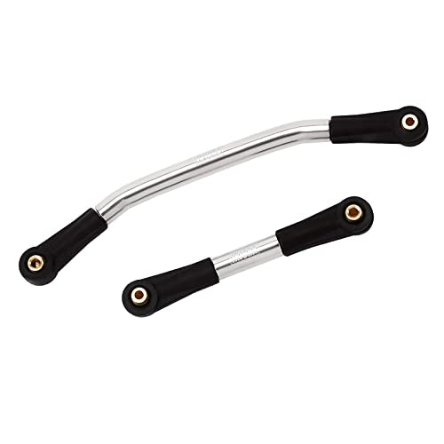 INJORA Steel Steering Link with Plastic Rod Ends for 1/24 SCX24（Silver） - color: Silver