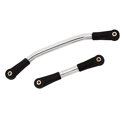 INJORA Steel Steering Link with Plastic Rod Ends for 1/24 SCX24（Silver） - color: Silver