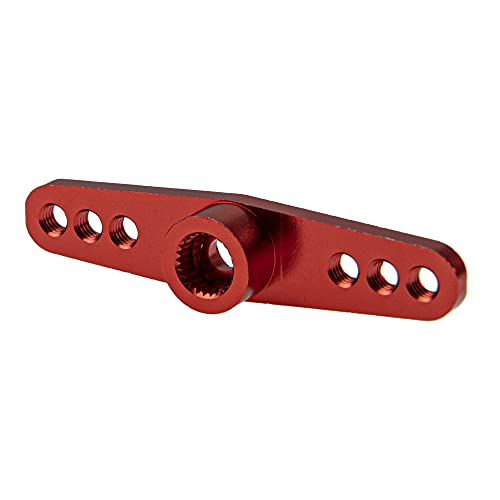 3Pack ShareGoo Aluminum Alloy 25T Servo Horn Double Arm Steering Arms Compatible with Futaba Savox Power HD HSP MG995 Servos Motor 1/8 1/10 RC Car Buggies (Red) - color: Red