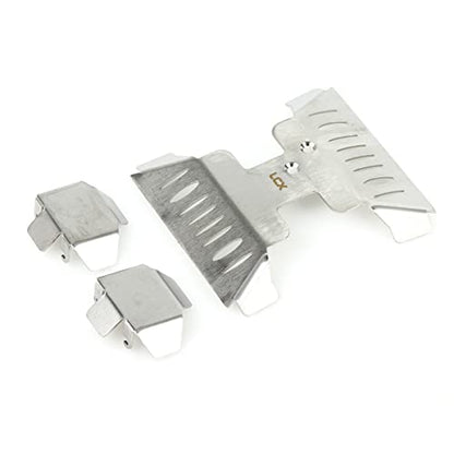 LCX Racing 1/10th RC Crawler Car Stainless Steel Guard Board, Skid Plate Armor & Axle Guard, Protector Skid Plate Axle Guard Set for Axial Capra UTB10, Upgrades Parts Accessories