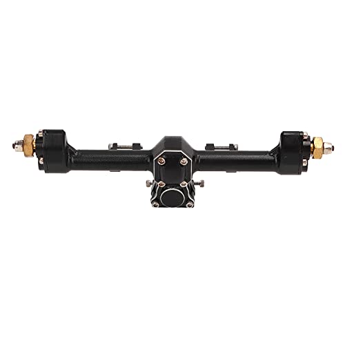 RiToEasysports SCX24 Portal Axle Upgrade Kit, CNC Machined Aluminum Alloy Front Rear Axle Assembly with Hardened Steel Gears for Axial 1/24 RC Crawler Car (Black) - color: Black