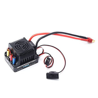 GoolRC 60A Brushless ESC 2-4S Waterproof Electric Speed Controller with 6V 5A BEC T Plug for 1/8 1/10 RC Car