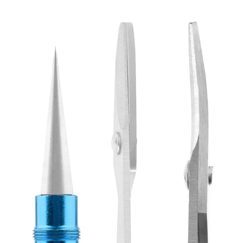 RC Body Reamer 0-14mm Hole Puncher with Sleeve & Curved & Straight Scissors & 8 Pieces Body Clips Set Cars Body Mounting for RC Vehicle Truck Plastic Body Shell Cover Hobby Repair Tools (Blue) - color: Blue