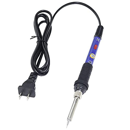 Electric Soldering Iron Kit 60W Adjustable Temperature Welding Soldering Iron with 5pcs Different Tips, 1 Solder Wire 1.0mm Dia. (Soldering Irons)(Upgrade Blue) - color: Upgrade Blue